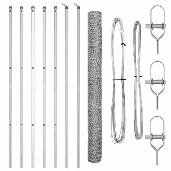 vidaXL Stängselstolpe Silver 10 x 1,5 m (50 mm mesh) Stål