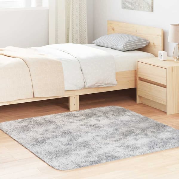 vidaXL Flossteppe med lang luv NAVARRA lysegrå 120x120 cm polyester