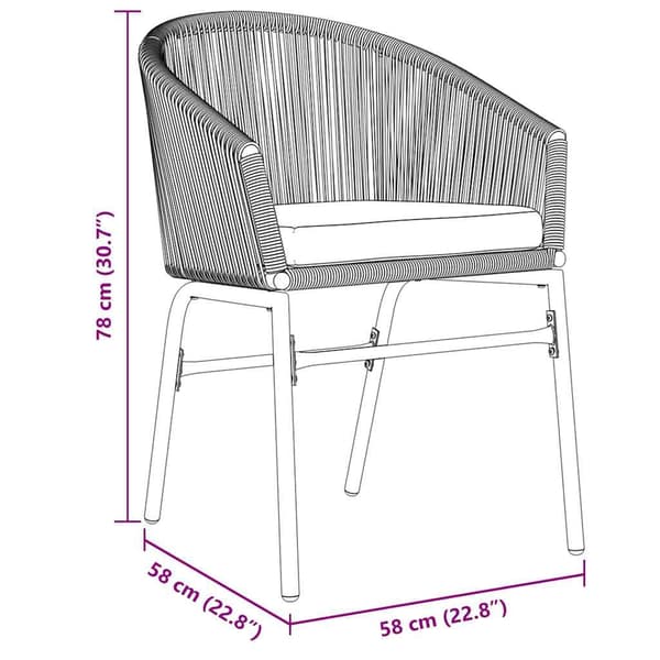 vidaXL Trädgårdsmöbelset 7 pcs Grå konstrotting