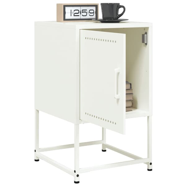 vidaXL Sängbord 2 st vit 36x39x60,5 cm stål
