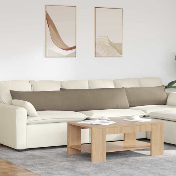 vidaXL Soffkuddar 2 st Gråbrun 200 x 40 cm tyg