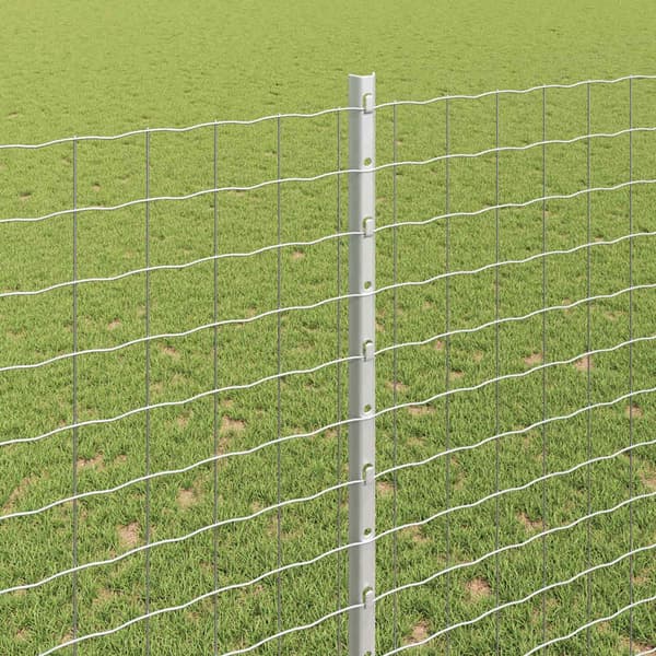 vidaXL Stängselstolpe 22 pcs Silver 200 cm Stål