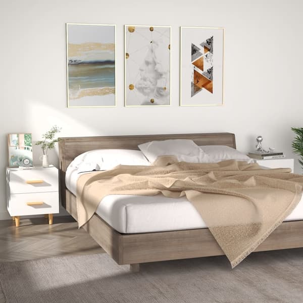 vidaXL Sängbord 2 st vit 40x35x47,5 cm