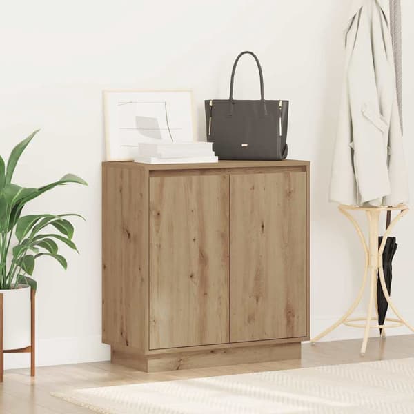 vidaXL LED sideboard for Artisan eik 71 x 34,5 x 75 cm Konstruert tre