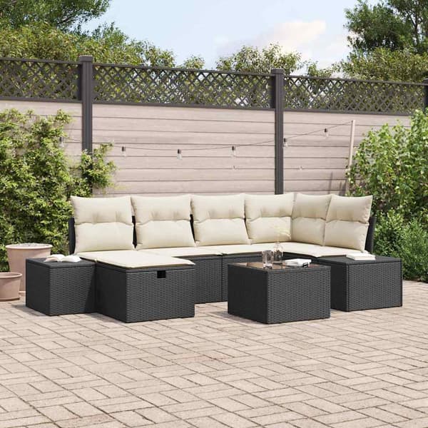 vidaXL Soffset med kudde 7 pcs konstrotting