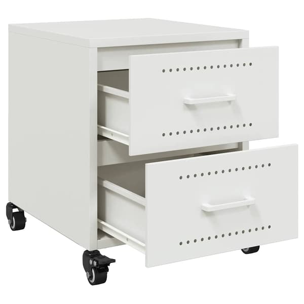 vidaXL Sängbord 2 st vit 36x39x43,5 cm stål