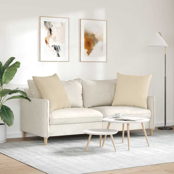 vidaXL Soffkuddar 2 st Kräm 60 x 60 cm tyg