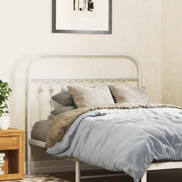 vidaXL Utskiftbar sengegavl i metall hvit 100 cm