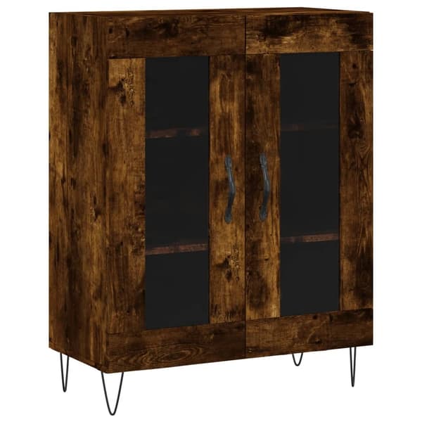 vidaXL Highboard røkt eik 69,5x34x180 cm konstruert tre