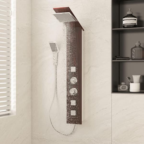 vidaXL Dusjpanel glass brun
