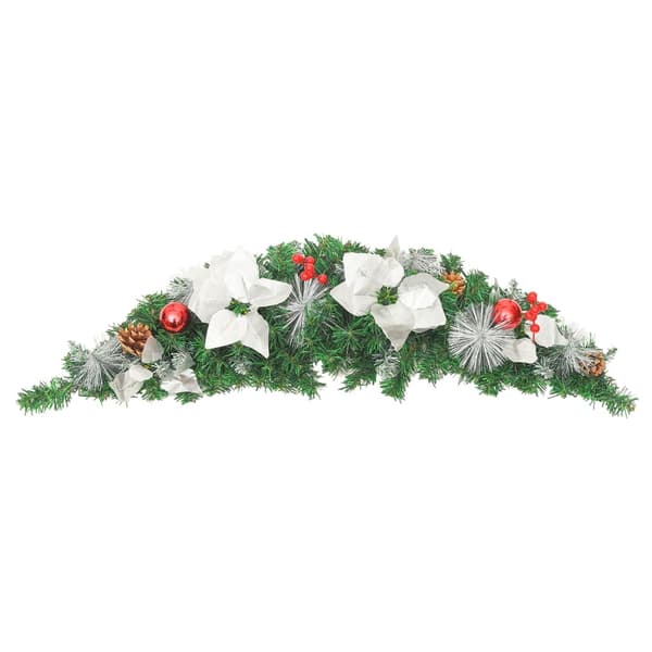 vidaXL Julbåge med LED grön 90 cm PVC