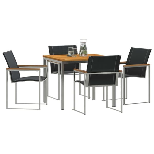 vidaXL Hage Spisegruppe 5 pcs Brun Solid akasietre