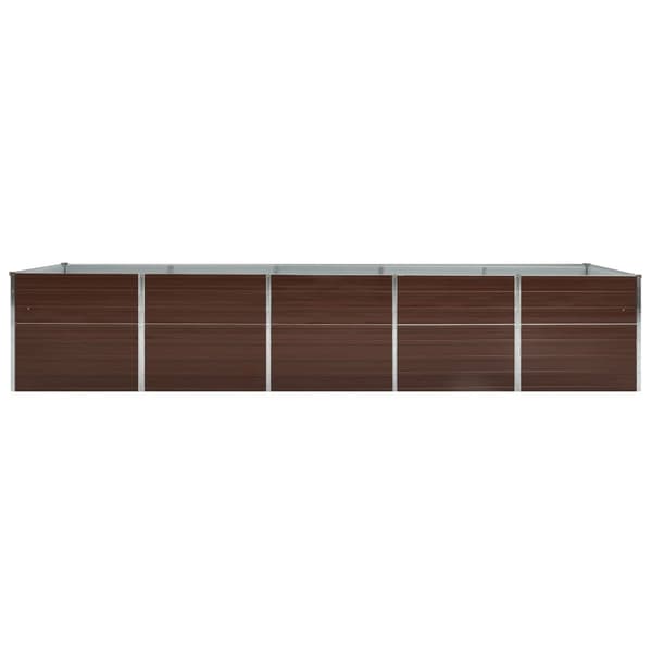 vidaXL Høybed galvanisert stål 400x80x77 cm brun