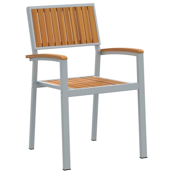 vidaXL Hage Spisegruppe 5 pcs Grå Solid akasietre