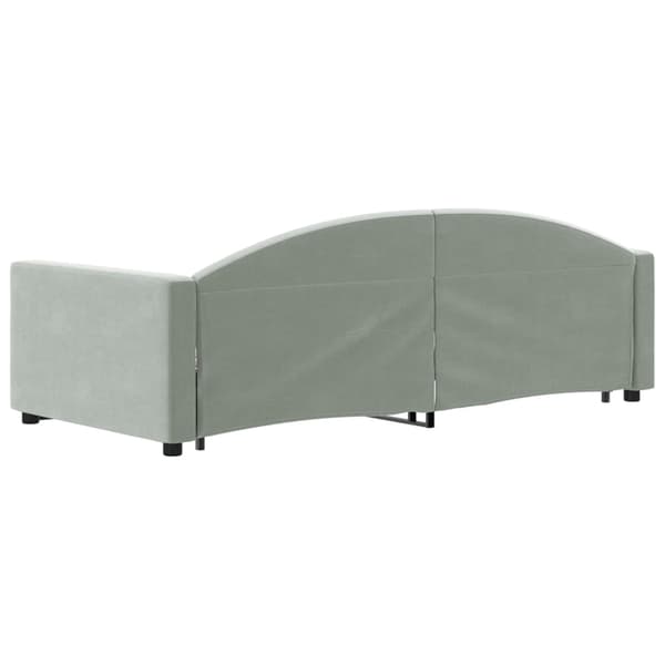 vidaXL Dagbädd utdragbar ljusgrå 90x200 cm sammet