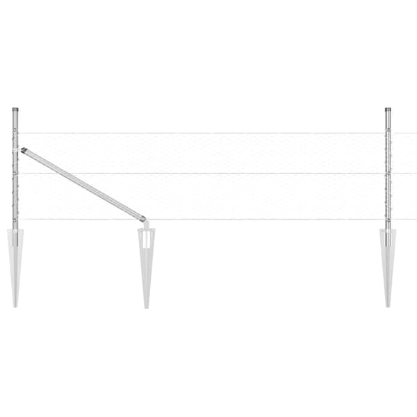 vidaXL Stängselstolpe Silver