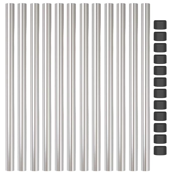 vidaXL Staketstolpar 12 pcs Silver 90 cm Pulverlackerad stål