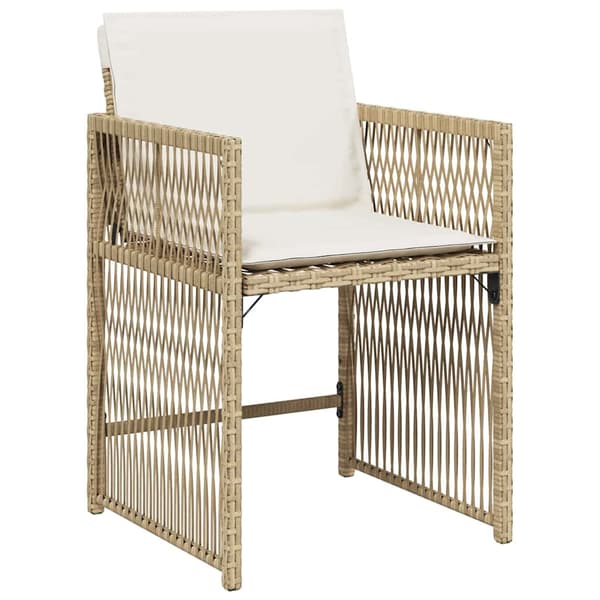 vidaXL Hage Spisegruppe 5 pcs Beige polyrotting
