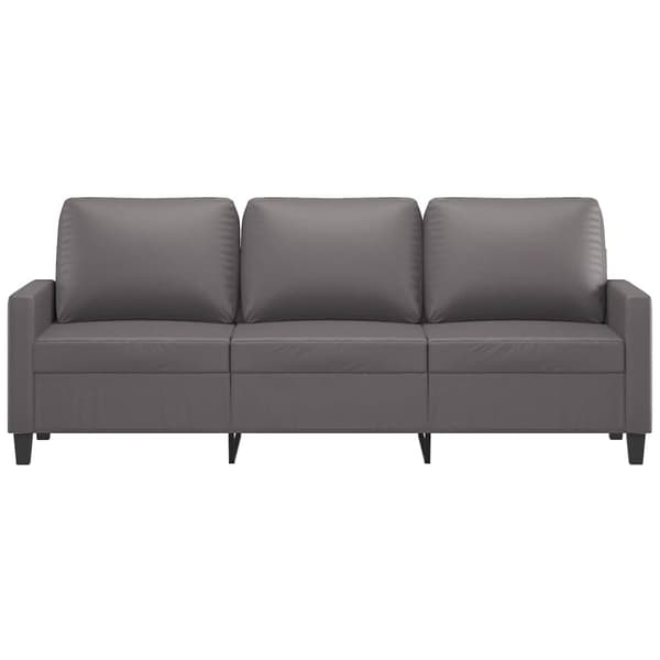 vidaXL 3-sitssoffa grå 180 cm konstläder