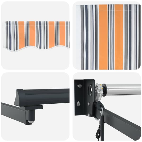 vidaXL Utfällbar markis Flerfärgsdesign 350 x 250 cm