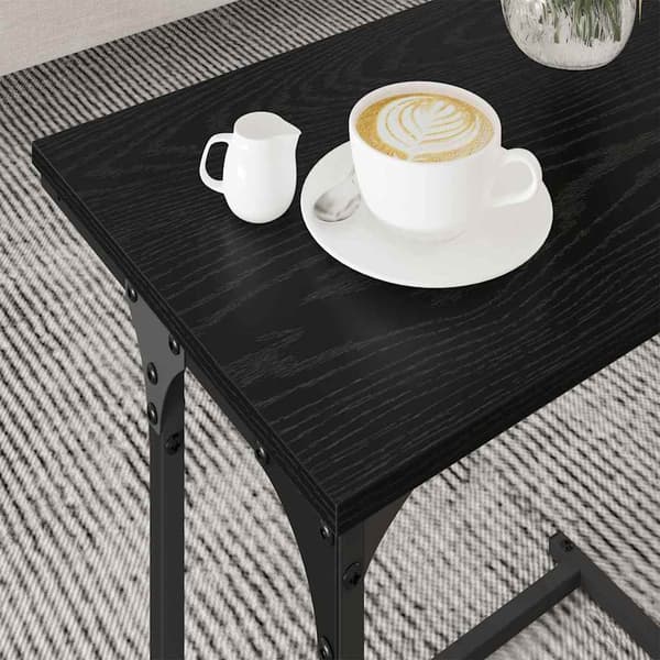 vidaXL Kaffebord med Nesting 3 pcs Svart eik Konstruert tre