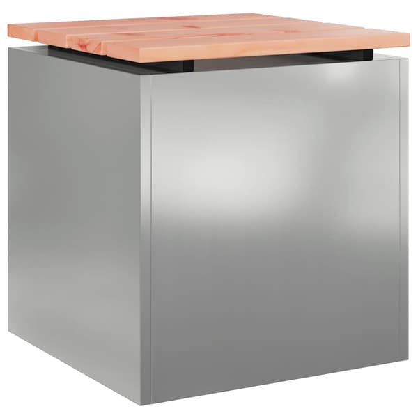 vidaXL Hagebenk sølv 40 x 40 x 43 cm Galvanisert stål