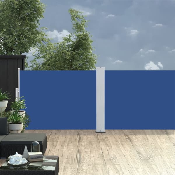vidaXL Uttrekkbar sidemarkise 100x1000 cm blå