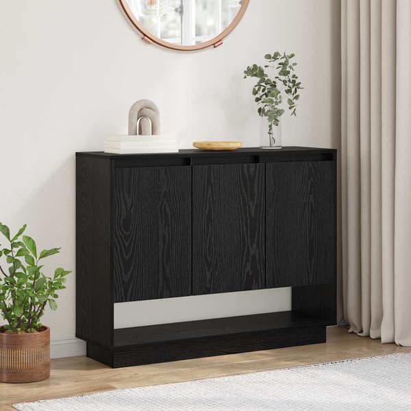 vidaXL Serviesskap Svart Eik 97 x 29 x 75 cm Konstruert tre