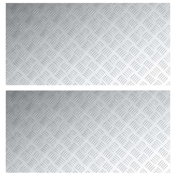 vidaXL Trinn Rektangulær 2 pcs sølv 100 x 50 cm Aluminium
