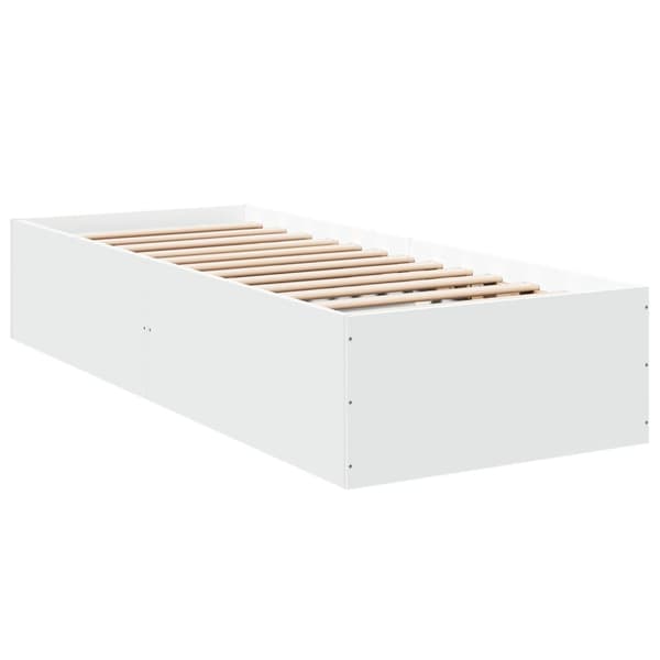 vidaXL Sängram vit 90x190 cm konstruerat trä