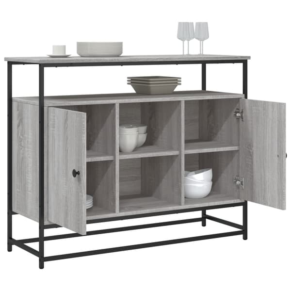 vidaXL Byrå grå sonoma 100x35x80 cm konstruerat trä