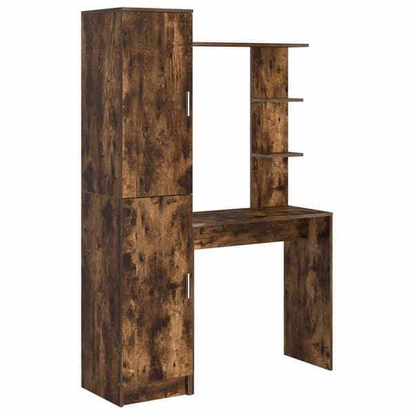 vidaXL Skrivebord 2 pcs Røkt eik