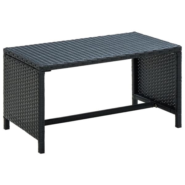 vidaXL Sofabord svart 70x40x38 cm polyrotting change2