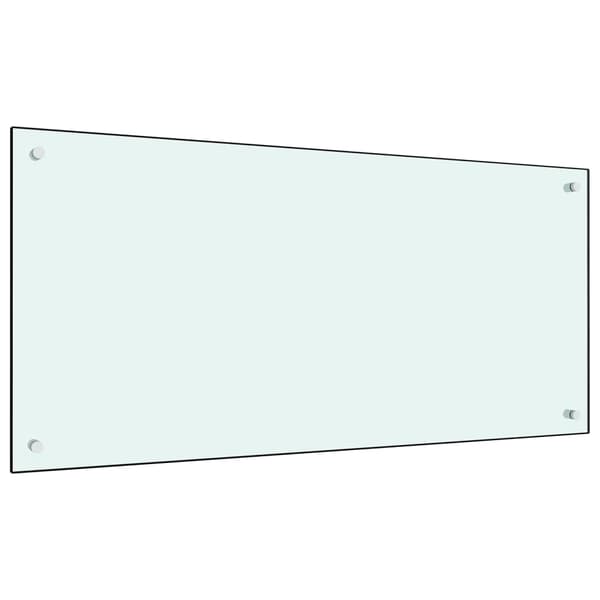 vidaXL Stänkskydd vit 100x50 cm härdat glas