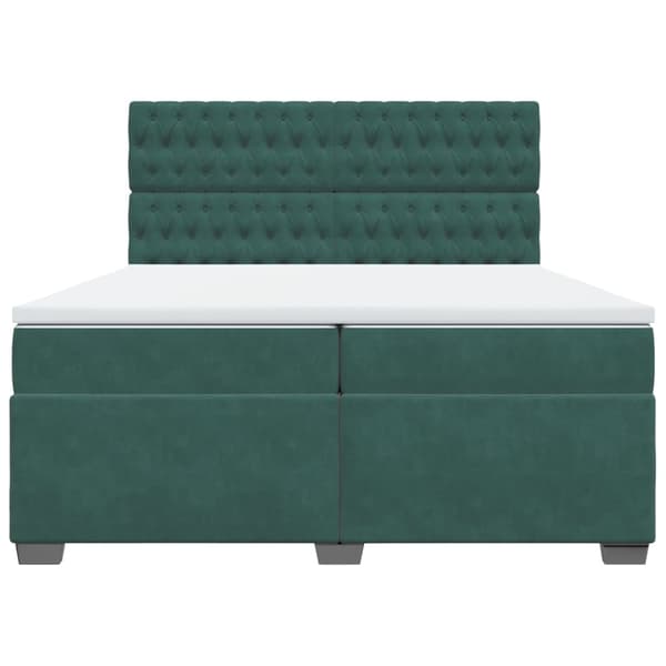vidaXL Ramsäng med madrass mörkgrön 200x200 cm sammet