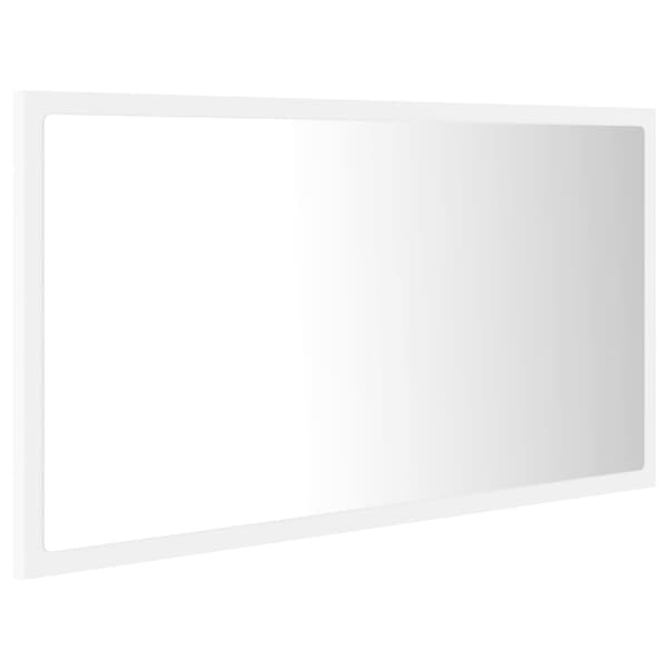 vidaXL Badrumsspegel med LED vit 80x8,5x37 cm akryl