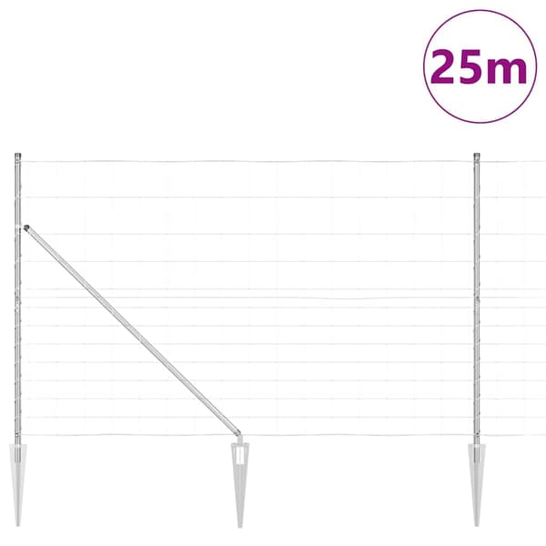vidaXL Stängselstolpe Galvaniserad 25 x 1,5 m Stål