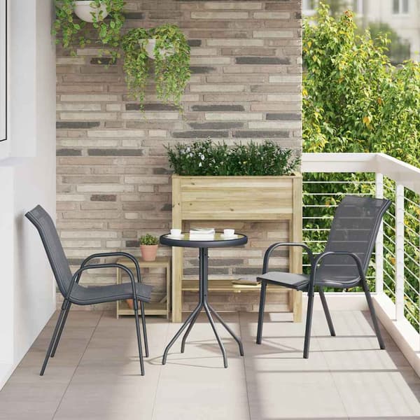 vidaXL Hage Bistro Sett 3 pcs Grå Stål