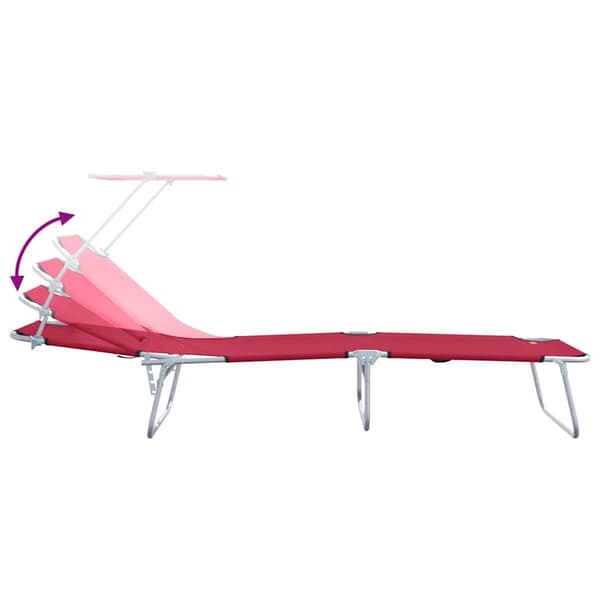 vidaXL Solstol 2 pcs Röd 58 x 188 x 77cm Polyester