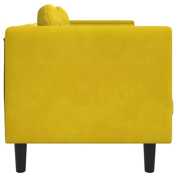 vidaXL Soffa med kuddar 2-sits gul sammet