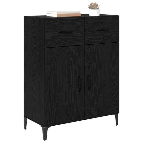vidaXL Serviesskap Svart Eik 69,5 x 34 x 90 cm Konstruert tre