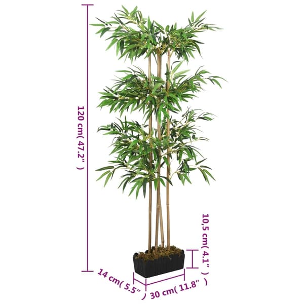 vidaXL Konstväxt bambu 760 blad 120 cm grön