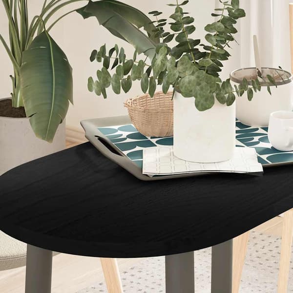 vidaXL Bordplate mørkebrun 80x40x2 cm oval heltre eik