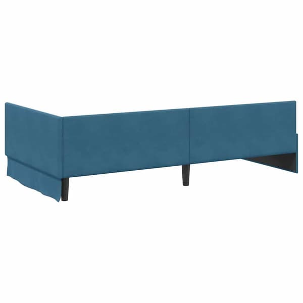vidaXL Hörnssängram Blå 100 x 200 cm Sammet