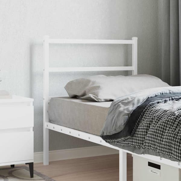 vidaXL Utskiftbar sengegavl i metall hvit 75 cm