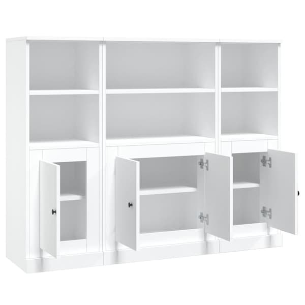 vidaXL Highboards 3 stk hvit konstruert tre