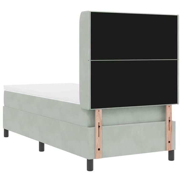 vidaXL Bäddfjäder med madrass Ljusgrå 100 x 200 cm Sammet