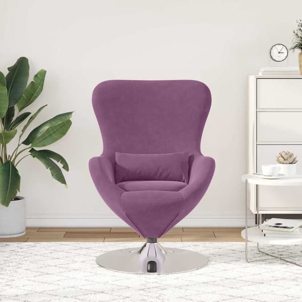 vidaXL Äggstol Lila 63 x 73 x 90 cm Sammet