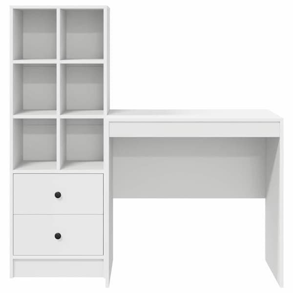 vidaXL Skrivbord med låda 2 pcs Vit