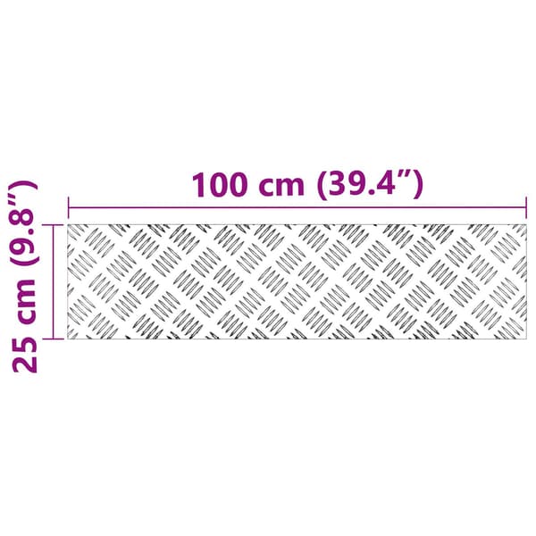 vidaXL Trinn Rektangulær 4 pcs sølv 100 x 25 cm Aluminium